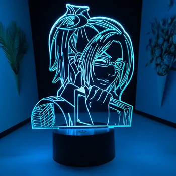 Hange Zoe Anime Ataka Titan 3D Šviesos Lempa Gimtadienio Dovana, Namų Dekoro Manga Ataka Titan LED Naktį Lempos Dropshipping