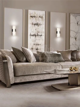 Italijos Light Luxury Villa Kambarį, Pilnas Komplektas, Sofa-Derinys Postmodernaus Dizaineris Modelis Kambarys Trijų Asmuo, Sofos Komponentai
