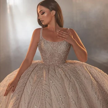 Išskirtinį Vestuvių Suknelės Nuotaka 2022 Royal Kamuolys Suknelė Samtelis Kaklo Duobute Pritaikyti Retro vestido de novia