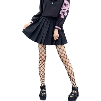 Japonijos Moterys Lolita STORA Gotikos Tamsiai Mergaites Seksualus Didelių Tuščiavidurių Iš Žuvų Šlapias Kojines Harjuku Lolis Cosplay Priedai Pantynose U13