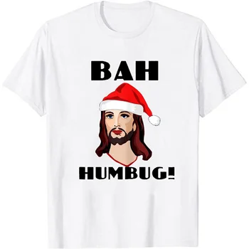 Jėzus Fui Humbug T-Shirt Meno-Juokinga, Stabdžių Kalėdų Dvasią T-Shirt Juokinga Linksmų Kalėdų Trumpas Rankovėmis Tee Hipster Kalėdos Pajama