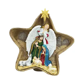 Kalėdos Figūrėlės Nustatyti Gimimo Jėzaus Kalėdų Ornamentu Amatų Reikmenys