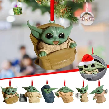 Kalėdų Dekoracijas Star Warsed Yoda Babys Pakabukas Papuošalų, Žaislų, Anime Kalėdų Eglutė Dekoras Akrilo Pakabukas Išoriniai Įrenginiai Dovana