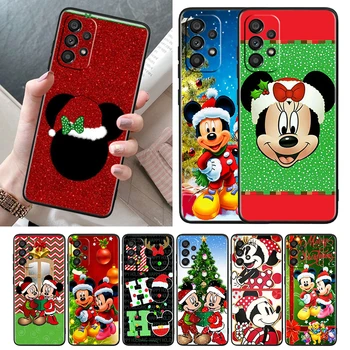 Kalėdų Mickey Minnie Disney Atveju, Samsung Galaxy A52S A72 A71 A51 A52 A12 A32 A21S A73 A53 4G 5G Juoda Telefono Dangtelį Shell