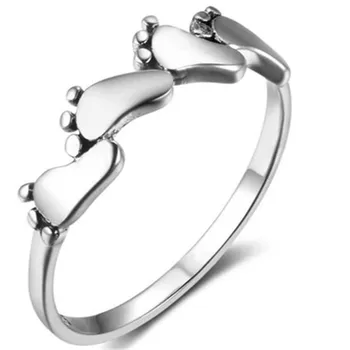 Karšto pardavimui naujas stilius asmeninį madų mažai kojų žiedas žiedas, ponios mados mielas paprastas žiedas papuošalai