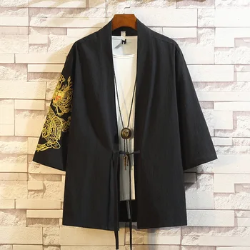 Kinijos Siuvinėjimo Vyras Kimono Megztinis Striukės Traditioanl Japonijos Yukata Haori Azijos Drabužiai Plius Dydis Medvilnės Samurajų Kostiumus