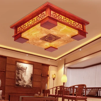 Kinų stiliaus Medinių lubų lempos, LED Pakabukas šviesos miegamojo kambarį žibintai, avikailio lempos apšvietimo stačiakampio formos ZS78
