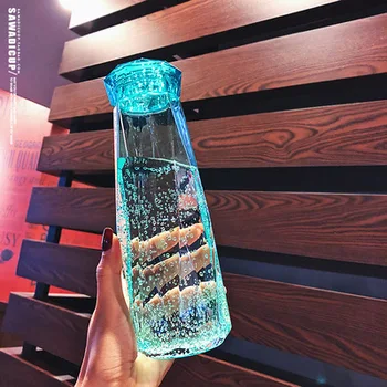 Kūrybos korėjos taurės cute girl širdies aukštos grožio nešiojamų plastikinių vandens puodelį tendencija studentų moteris vyras lauko vandens butelis