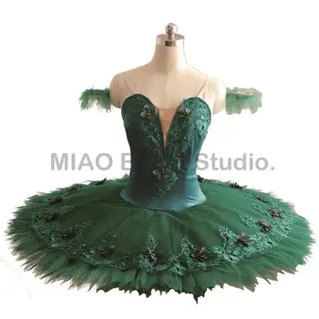 La Esmeralda Pokytis Baleto Patiekalas Tutu blynas merginos tamsiai Žalios spalvos Aksomo Profesionalių Baleto Kostiumas 11 sluoksnių tiulis 0074