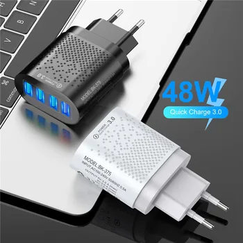 Lovebay 48W USB Įkroviklis Telefono Įkroviklį, QC 3.0 4 Uostų Greito Įkrovimo Adapteris, Skirtas 