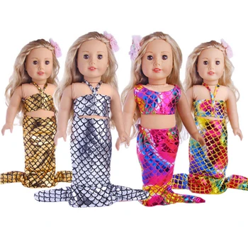 Lėlės Drabužių Nustatyti Mermaid dress 18 colių mergina lėlės 18 colių lėlės dress up set