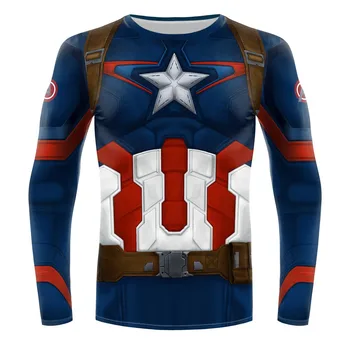 Marvel Keršytojas žmogus-Voras Geležinis Žmogus Kapitonas Amerika Filmo Marškinėliai 3D Triko Cosplay Apranga Kultūrizmo Sporto