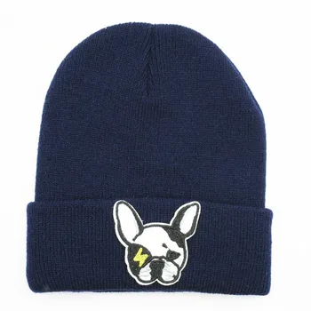 medvilnės Animacinių filmų šuo siuvinėjimo Tirštėti megzti skrybėlę žiemą šiltą kepurę Skullies bžūp beanie skrybėlių vyrų ir moterų 193
