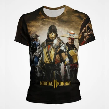 MK Žaidimas Mortal Kombat 3D Animaciją, Print T shirt Vyrams, Moterims, Vaikams Tee Vasaros Atsitiktinis Harajuku Streetwear T-shirt Mados Cool