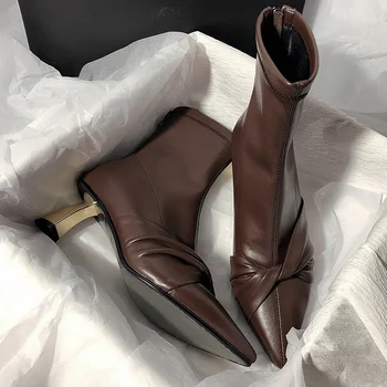 Modernus Batai Lakinės Odos Dizaineris Prekės Prabanga 2022 Naujas Žiemos Ankel Boots Lankas Vestuvės Dress Gladiatorių Moterų Batai