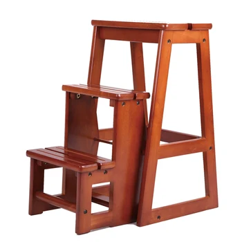 Modernus Daugiafunkcinis Trijų pakopų Biblioteka Kopėčių Kėdės, Virtuvės Baldai Lankstymo Medinė Kėdė Kėdė Kopėčių Namų