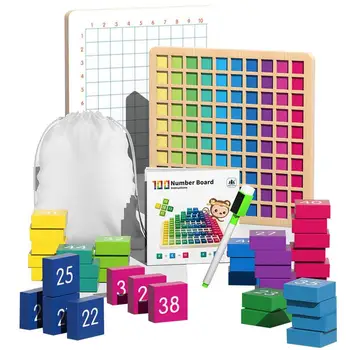 Montessori Daugybos Lentelė 81 Kubeliai Blokų, Mediniai Dauginimo Stalo Žaidimas Matematikos Manipulatives Mokymosi Žaislai, Stalo Žaidimai