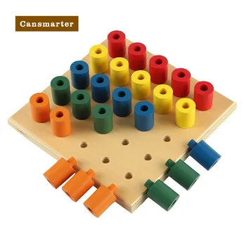 Montessori Žaislai Spalvinga Lizdas Cilindrų Blokus Medienos Vaikiška Dėlionė tobulinimosi Švietimo Žaislai Vaikams