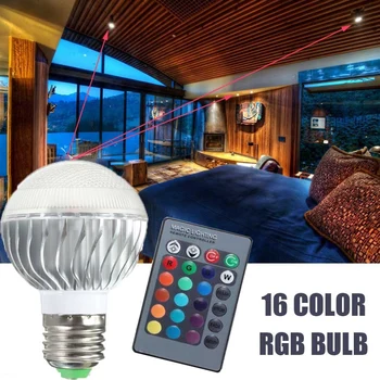 moonlux 1 vnt E27 RGB LED Lemputės, Šviesos, 16 Spalvų Permainingi Pritemdomi Lemputė, Prožektorius su infraraudonųjų SPINDULIŲ Nuotolinio valdymo pultelį