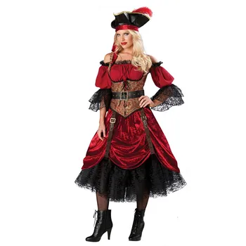 Moterys, Seksualus, Prabangus Piratų Kostiumai Helovinas Karibų jūros Piratai Cosplay Moterų Piratų Išgalvotas Suknelė