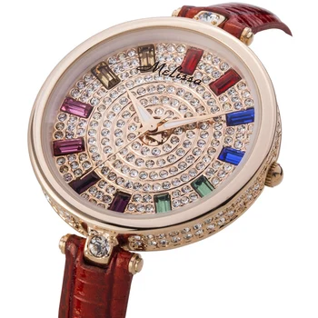 Moterų Laikrodžiai Top Brand Prabanga Kvarciniai Miyota MELISSA Vandeniui rankiniai Laikrodžiai Relogio Feminino Oda, Kristalas Iš Austrijos