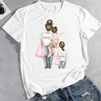 Moterų Saldus Dukra, Mama, Mama Drabužių Mados Trumpomis Rankovėmis Mama, Ponia, Trišakiai Moterų Vasaros Spausdinti Viršūnes Marškinėlius Grafinis T-Shirt