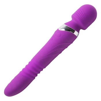 Moterų Suaugusiųjų Sekso Žaislų Reguliuojamas 7 Greičiu Silikoninis Vibruojantis Massager Dildo Vibratorius atsparus Vandeniui Dviguba Vibracija Variklio USB Įkrovimas