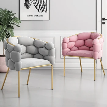 Namų Makiažo Kėdė Rožinės Spalvos Aksomo Modernaus Dizaino Baldų Kambarį Laisvalaikio Fotelis Šiaurės Prabangus Miegamasis Odininkas Minkštos Kėdės