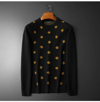 Naujas 2021 vyrų Prabanga Žiemos džentelmenas siuvinėjimo Bitės Atsitiktinis Megzti Megztiniai megztinis Azijos Kištuko Dydis Aukštos kokybės Drake #E109