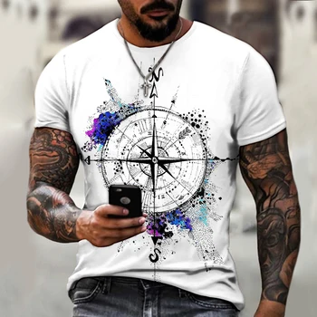 Naujas 2023 T-shirts 3D Pasaulio Žemėlapyje, Grafinio T-shirt Kasdien Atsitiktinis Viršūnes Vasaros Mados Trumpas Rankovės High Street O-Kaklo Streetwear