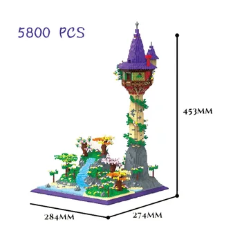 Naujas 5800PCS Rapunzel Bokštas Pilies Modelis Creative 