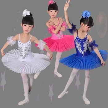 Naujas Atvykimo Vaikų Baleto Tutu Suknelė Purus Baltas Mergina Gulbių Ežeras Baleto Kostiumas Swan Princess Naudingumo Šokių Suknelė 89