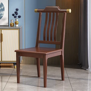 Naujas Kinų stiliaus medžio masyvo valgomojo kėdės, gyvena šeimos kambarys, modernus, paprastas medinis atlošo, kėdė, valgomojo baldai