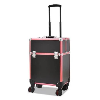Naujas makiažas vežimėlio bagažo kosmetikos lagaminą didelės talpos vertino profesionalus makiažas menininko vestuvių mados pasiskirstymo rinkinys