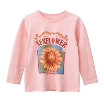 Naujas Mergaičių Marškinėlių Ilgomis Rankovėmis Gėlių Medvilnės Pavasarinio Rudens Princess Gimtadienio Vaikai Boutique Drabužių