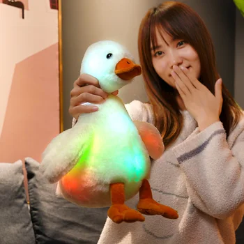 Naujas Šviesos lemputės LED Antis iškamša Pliušinis Žaislas Spalvinga Žėrintis Antis Kalėdų Dovana Vaikams Vaiką