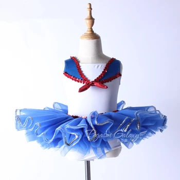 Naujausias Karinio Jūrų Laivyno Stiliaus Aukštos Kokybės Mėlyna Vaikų Baleto Tutu Sijonas, Etapas, Darbo/Praktikos Kostiumas,Merginos Profesinės Šokių Suknelė
