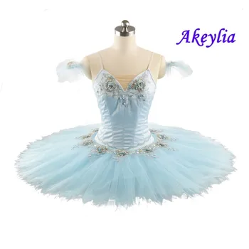 Naujiena! Šviesiai mėlynas paukštis Profesionalių Baleto mdc merginos konkurencijos miegančioji gražuolė blynas baleto kostiumas tutu suknelė suaugusiųjų JN0167