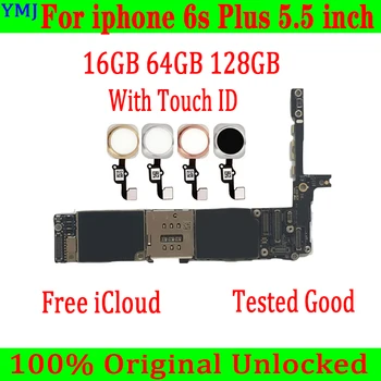 Nemokamas pristatymas iphone 6S Plius 5,5 colių Plokštė Originalus Atrakinti Nemokamai icloud iphone 6SP Logika valdybos 16GB 64GB 128GB