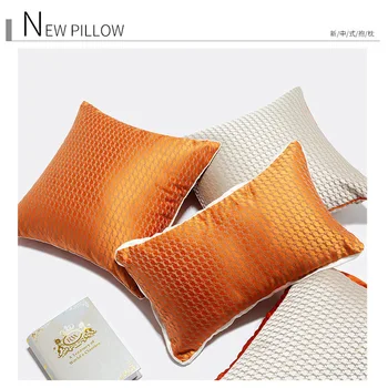 oranžinė/pilka grillcloth žakardinės pagalvėlės dangtis, sofa-ažūriniai juosmens užvalkalas kambarį juosmens pagalvę padengti namų dekoro