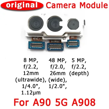 Originalus Priekiniai išoriniai Galinio vaizdo Kamera, Skirta Samsung Galaxy A90 5G A908 Pagrindinis Susiduria Priekinės Kameros Modulio Pakeitimo Atsarginės Dalys