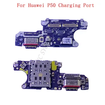 Originalus USB Įkrovimo Jungtį Uosto Valdybos Flex Kabelis Huawei P50 Įkrovimo lizdas su Sim Kortelių Skaitytuvą, Remontas, Dalys