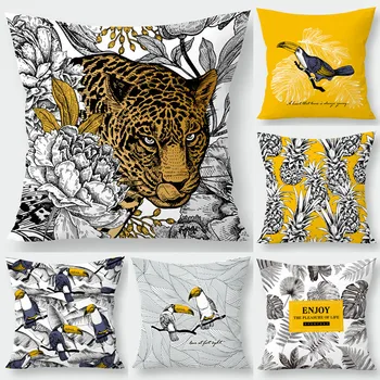 Papūga leopard flanelė pagalvę padengti pasienio pagalvėlė juosmens pagalvėlės, pagalvės dangtelis automobilių pagalvėlė