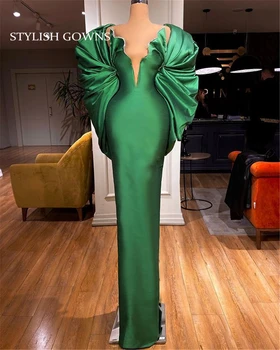 Prabanga Žalia Undinė Vakaro Suknelės Juodos Mergaitės, Raukiniai Oficialų Suknelė Elegantiškas Gimtadienio Suknelė Giliai V Kaklo Chalatas De Bal