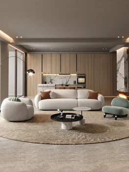 Prabangaus audinio sofos, mažas gyvenamasis kambarys, moderni ir paprasta-Japonų sofa-lova trims asmenims.