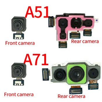 Priekyje Atsukta Kamera Samsung A71 A715 A715F A51 A515 A515F Atgal Galiniai Didelis Pagrindinė Kamera Modulis Flex Kabelis Atsuktą