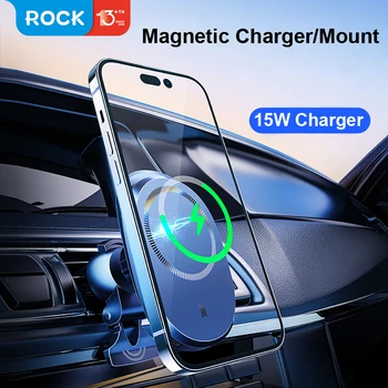 ROKO Magnetinio Belaidžio Įkrovimo Telefono Laikiklis iPhone 14 Pro Max 15W Belaidis Automobilinis Įkroviklis Magsafe 