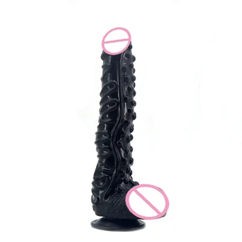 Silikoninis Dildo siurbtukas Sėklidės Realus Blizgesys Sekso Žaislas, Skirtas moters&vyro Masturbacija Įterpti Makšties Guzas 3D Dizainas