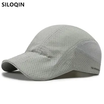 SILOQIN Snapback Cap 2021 M. Vasarą Naujas Vyrų Kepurė-Ultra plonas Kvėpuojantis Beretės Reguliuojamo Dydžio Atsitiktinis Kaulų Sporto Kepurės Vyrų Tinklinio Bžūp