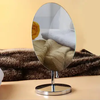 Sklandžiai Kosmetikos veidrodį 360 Laipsnių Sukimosi Stilingas Chromo Apdaila, Pratybos Kosmetinis Makiažas Veidrodis, Ovalo formos